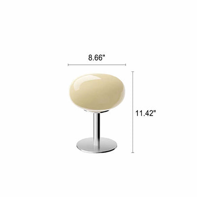 Nordic Vintage Cream Round Glass 1-Light Table Lamp