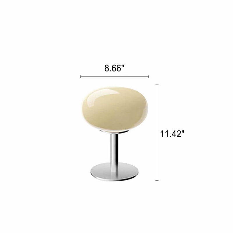 Nordic Vintage Cream Round Glass 1-Light Table Lamp