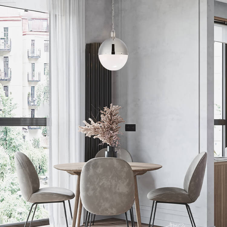 Nordic Minimalist Brass Glass Ball 1-Light Pendant Light