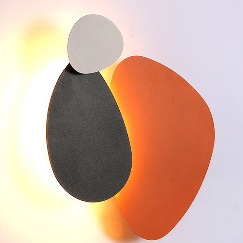 Contemporary Scandinavian Geometric Iron Round Plate Combination LED Wall Sconce Lamp For Bedroom