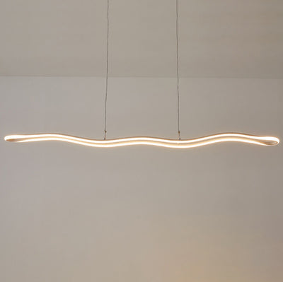 Nordic Minimalist Curve Bar LED-Kronleuchter aus Aluminium 