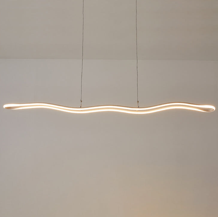 Nordic Minimalist Curve Bar LED-Kronleuchter aus Aluminium 