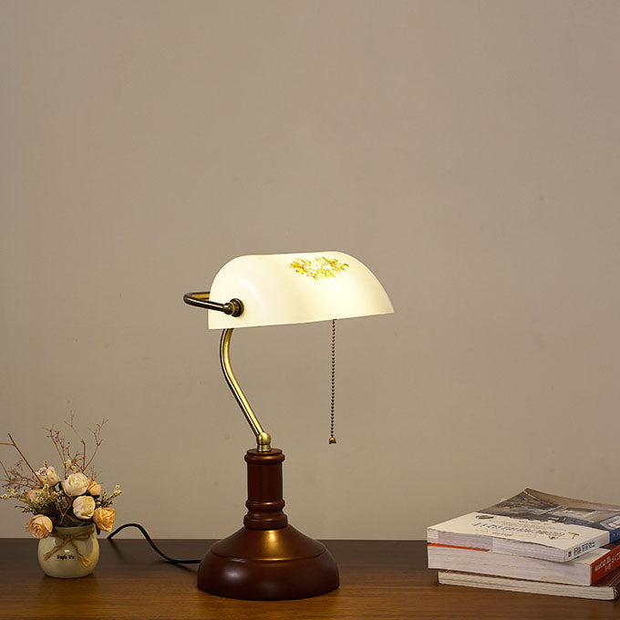 Lámpara de mesa de 1 luz con banco de cristal y madera maciza vintage tradicional con cremallera para dormitorio 