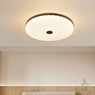 Chinese Log Simple Round LED Flush Mount Light