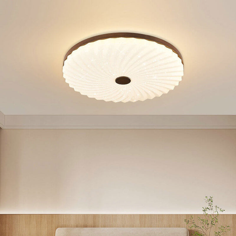 Chinese Log Simple Round LED Flush Mount Light