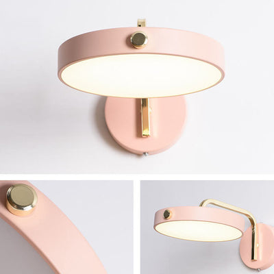 Modern Minimalist Macaron Solid Color Round Head Iron Acrylic LED Wall Sconce Lamp