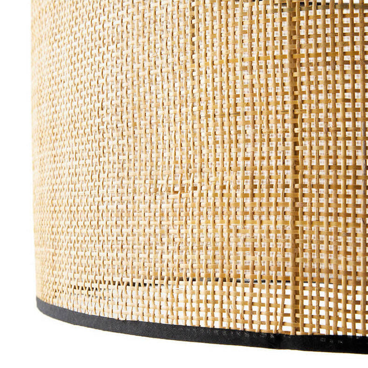 Traditionelle rustikale Rattan-Weberei Zylinder 1-Licht Tischlampe für das Heimbüro 