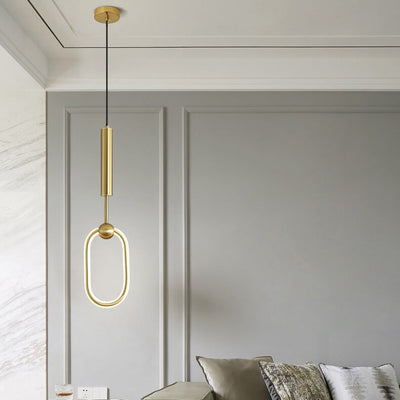 Nordic Luxury Gold Circle Ring LED Pendant Light