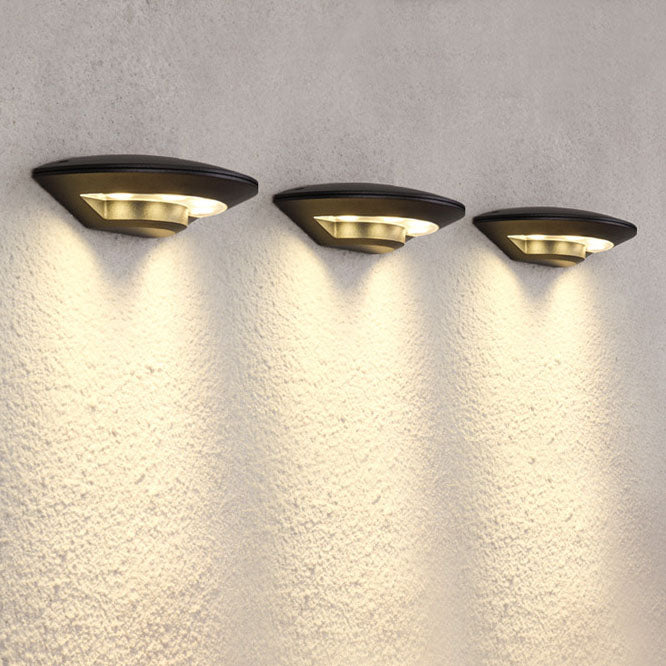 مصباح حائط مقاوم للماء بتصميم عصري ومبدع على شكل صحن طائر مستدير LED للاستخدام الخارجي 