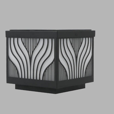 Modern Solar Patterned Stainless Steel Square Courtyard LED Path Lamp