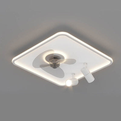 Minimalist Ultra-thin Square Spotlight  LED Flush Mount Ceiling Fan Light