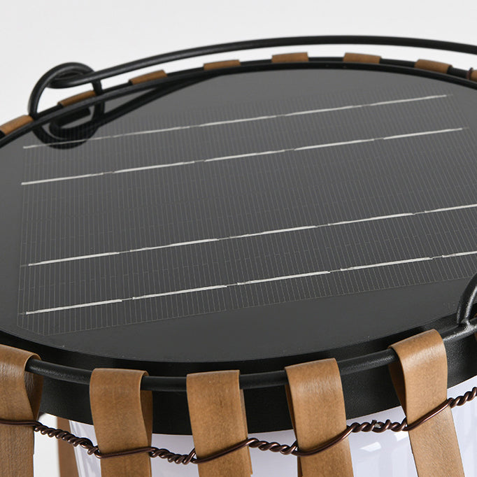 Zeitgenössische Retro Imitation Rattan Weben Käfig Wasserdichte LED Rasen Landschaft Licht Für Garten 