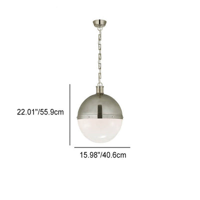 Nordic Minimalist Brass Glass Ball 1-Light Pendant Light