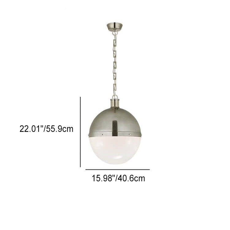 Nordic Minimalist Brass Glass Ball 1-Light Pendant Light
