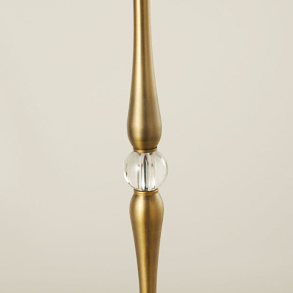 European Luxury Fabric Pleated Cone Long Pole 1-Light Table Lamp