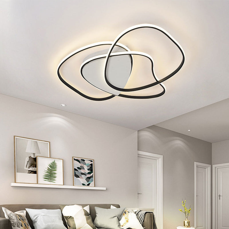 Nordic Minimalist Round Shaped Curved LED Flush Mount Ceiling Light