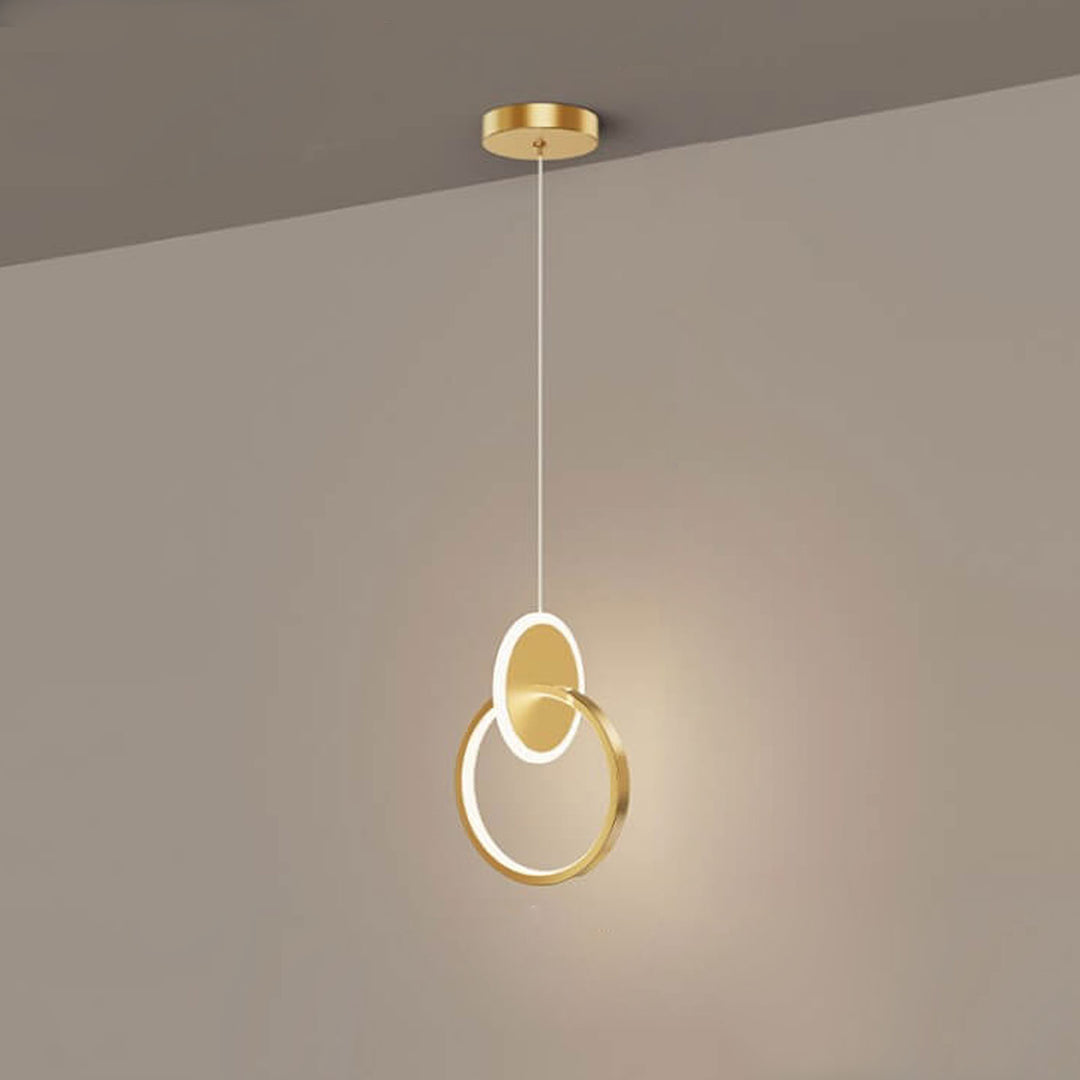 Lámpara colgante LED de 1 luz de cobre minimalista moderna 