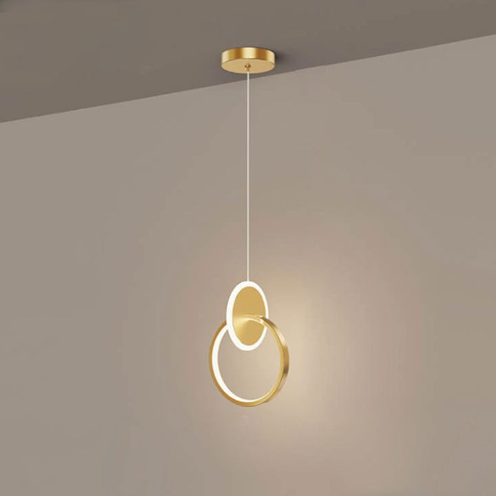 Lámpara colgante LED de 1 luz de cobre minimalista moderna 