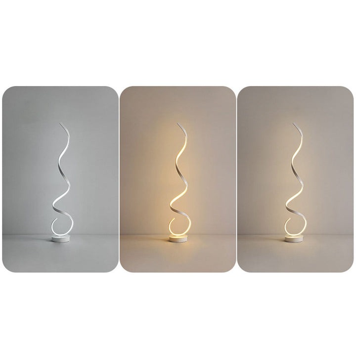 Lampe de sol moderne à LED avec ligne torsadée créative 