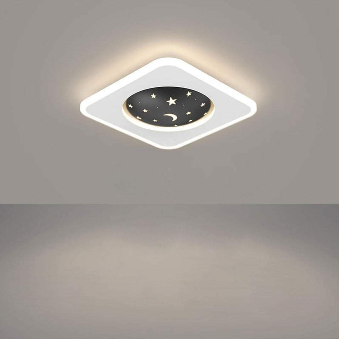 Nordic Minimalist Starry Sky Square Runde Schmiedeeisen Aluminium LED Unterputz Deckenleuchte 