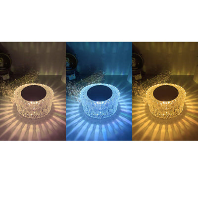 مصباح طاولة بإضاءة ليلية LED RGB بلوري على شكل عش طائر إبداعي 