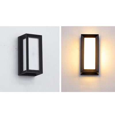 Modern Creative Geometry Aluminum Outdoor Waterproof LED Wall Sconce Lamp