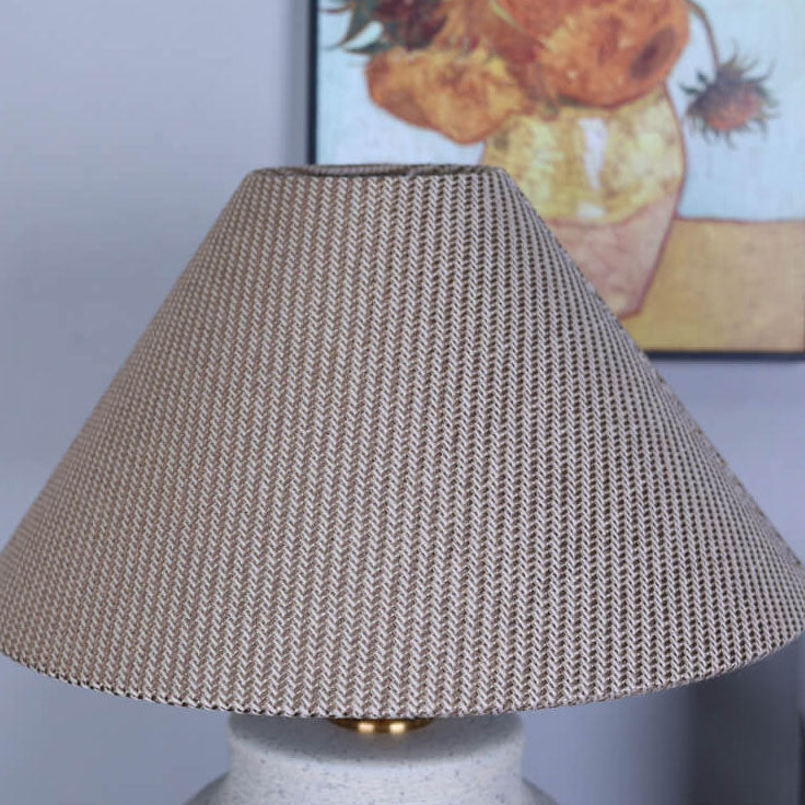 Chinesische Retro-Vase Basis Keramik Leinen 1-Licht Tischlampe 