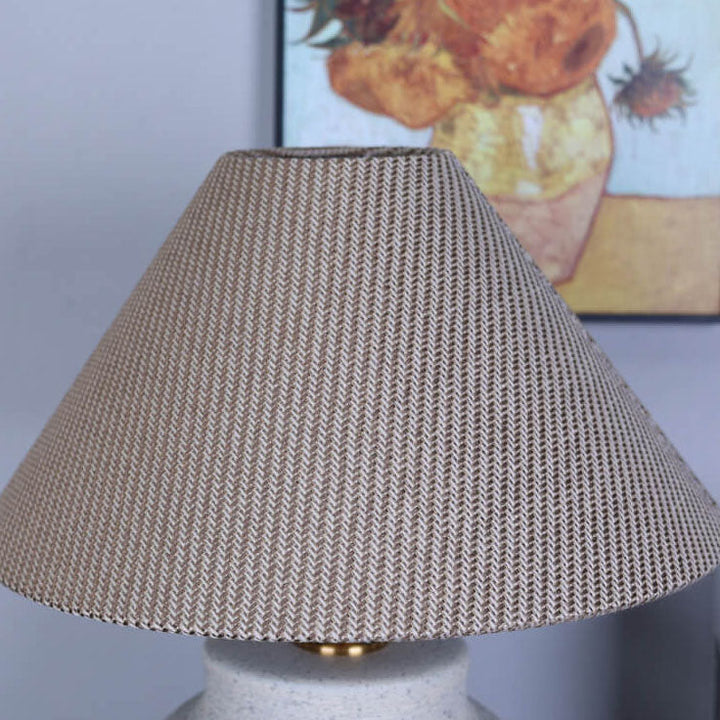 Chinesische Retro-Vase Basis Keramik Leinen 1-Licht Tischlampe 
