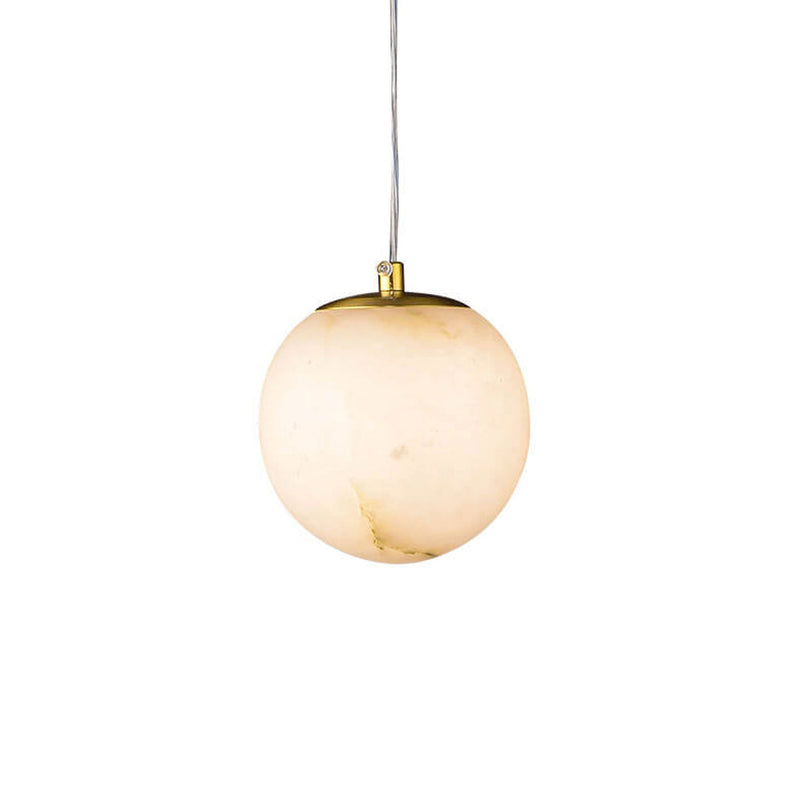 Moderne Luxus-Rund-Marmor-Messing-1-Licht-Pendelleuchte 