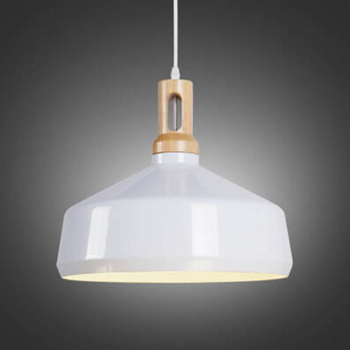 Lumière suspendue à 1 ampoule conique en aluminium solide simple nordique géométrique 