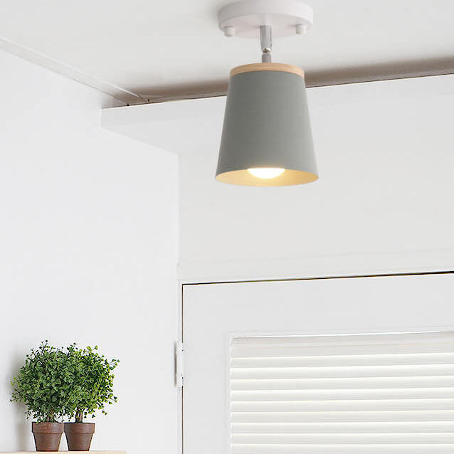 Nordic Macaron Column 1-Light Semi-Flush Mount Ceiling Light