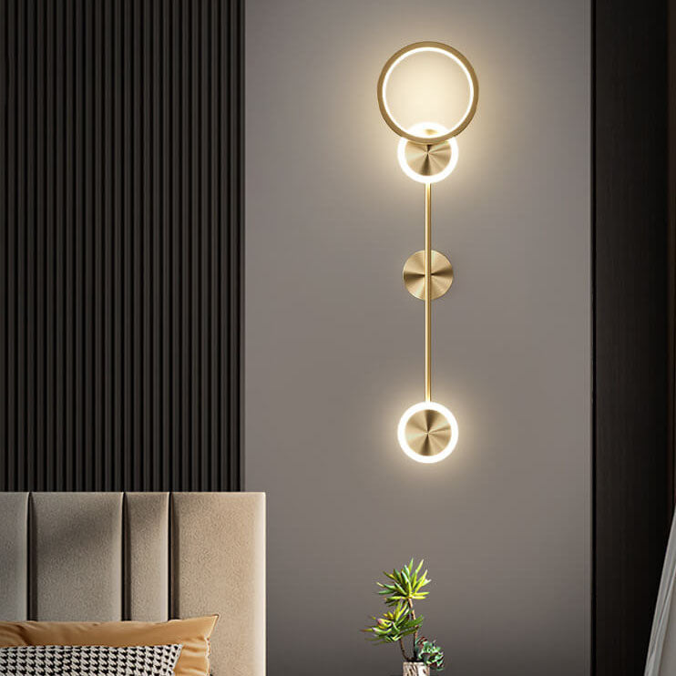 Zeitgenössische Luxus geometrische Kreis lange Streifen Acryl Schatten LED Wandleuchte Lampe für Schlafzimmer 
