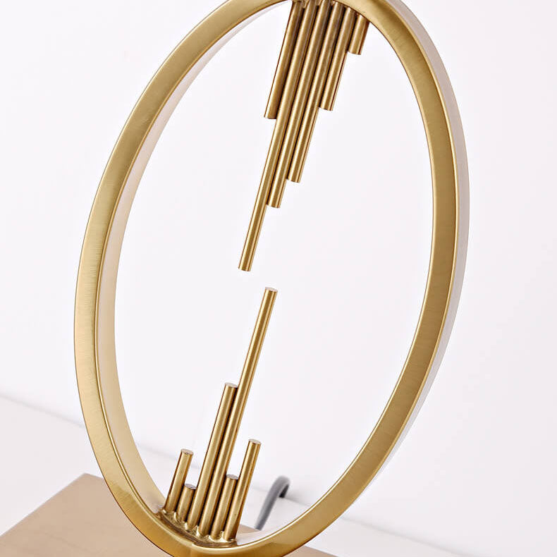 Lampe de table moderne minimaliste en tissu imitation cuivre à 1 lumière 