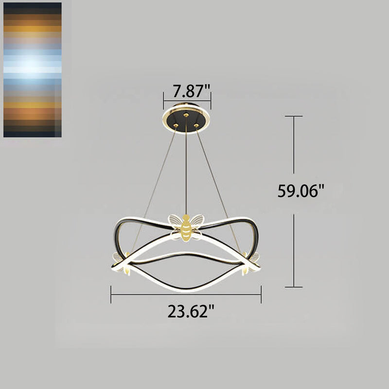 Moderner, minimalistischer LED-Kronleuchter mit 3/4-Licht-LED-Inselleuchten aus Welleneisen 