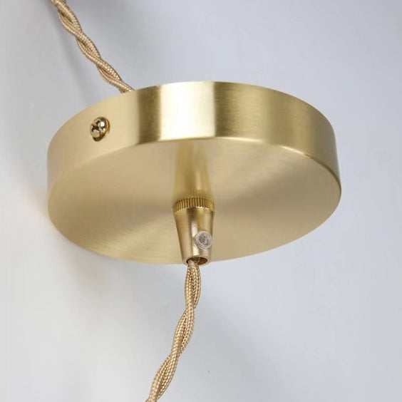 Moderne Art Deco Messing kariert Glas Schatten Kristall Perlen 1-Licht Pendelleuchte für Wohnzimmer 