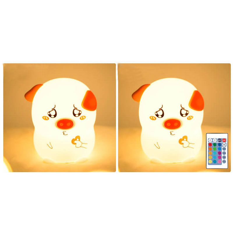 Creative Cartoon Funny Piggy Pat Silicone LED Night Light Table Lamp
