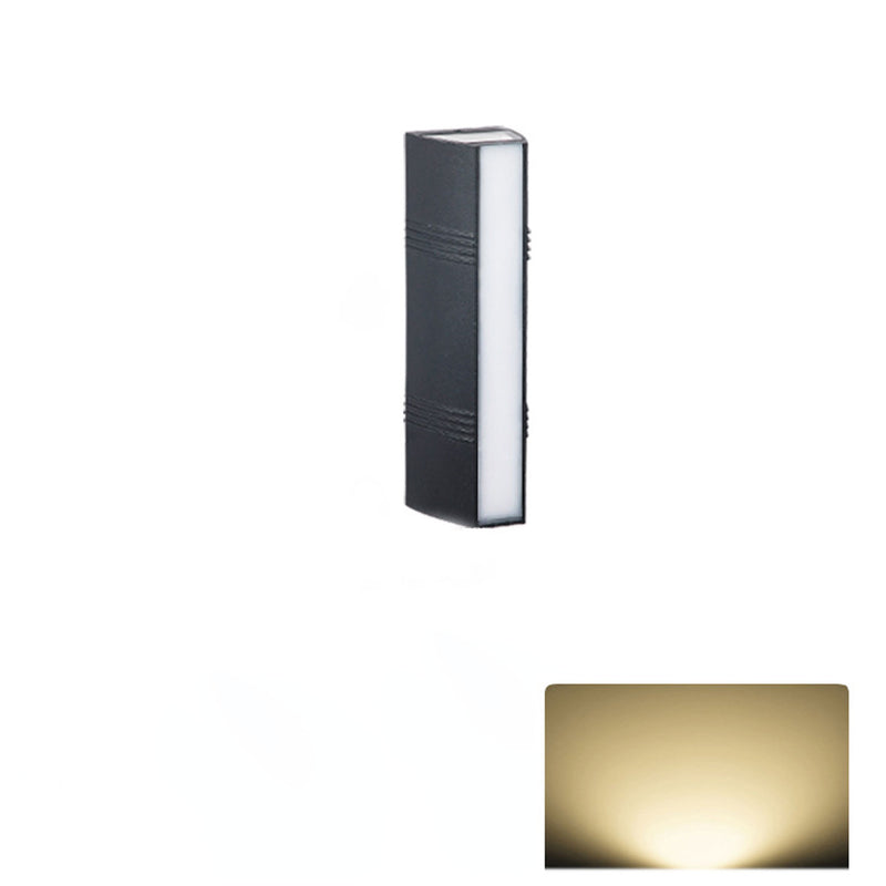 Applique murale extérieure LED lumineuse rectangulaire simple nordique haut et bas 