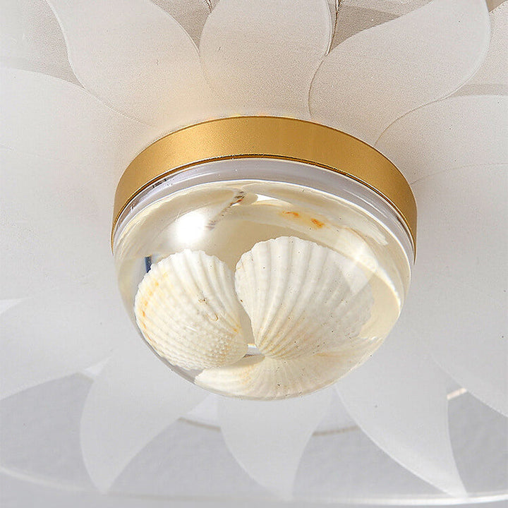 Creative Gold Double Layer Overlap Design LED Semi-Flush Mount Light