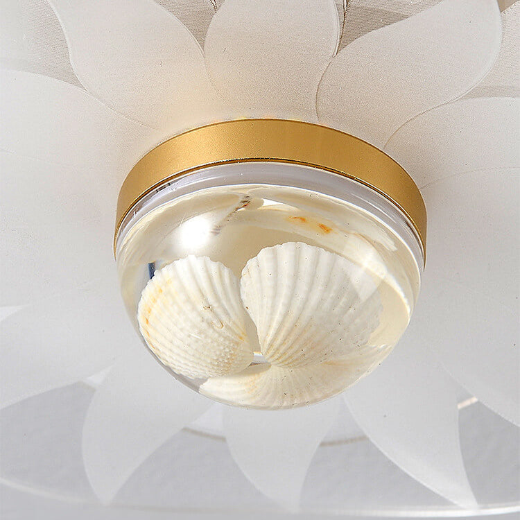 Creative Gold Double Layer Overlap Design LED Semi-Flush Mount Light