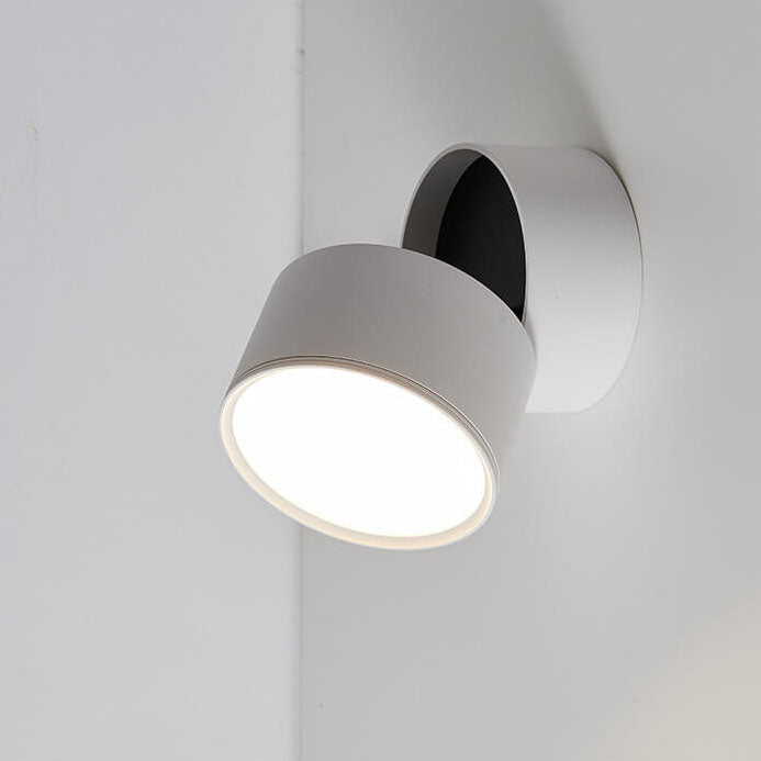 Modern Minimalist Round Aluminium Rotatable Folding LED Wall Sconce Lamp For Living Room &amp; Bedroom