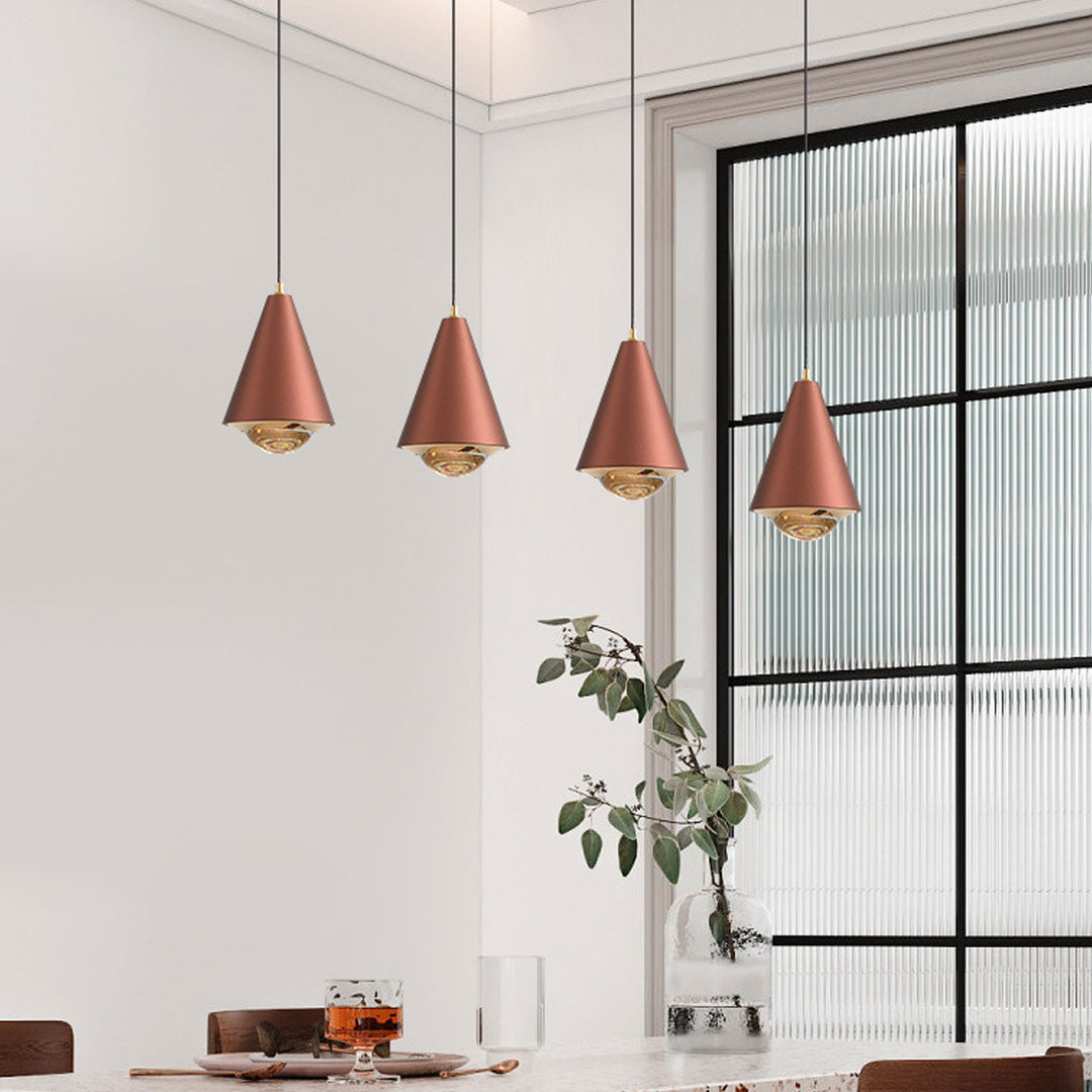 Moderne, minimalistische, einfarbige, konische Pendelleuchte mit 1 Licht 