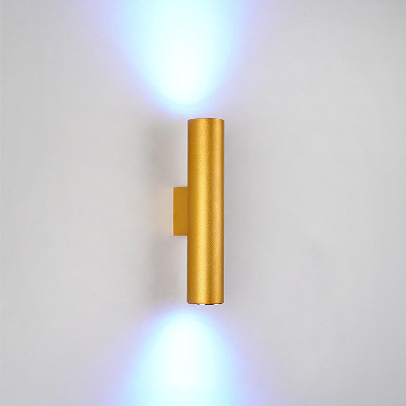 Modern Minimalist Round Aluminum Cylindrical 2-Light Wall Sconce Lamp For Bedroom