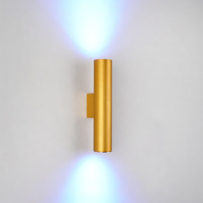 Einfache zylindrische 2-flammige Wandleuchte aus Aluminium 