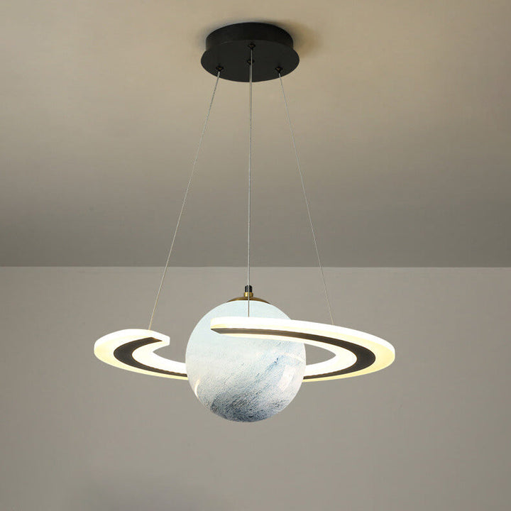 Modern Creative Space Planet Circle Kids LED Chandelier