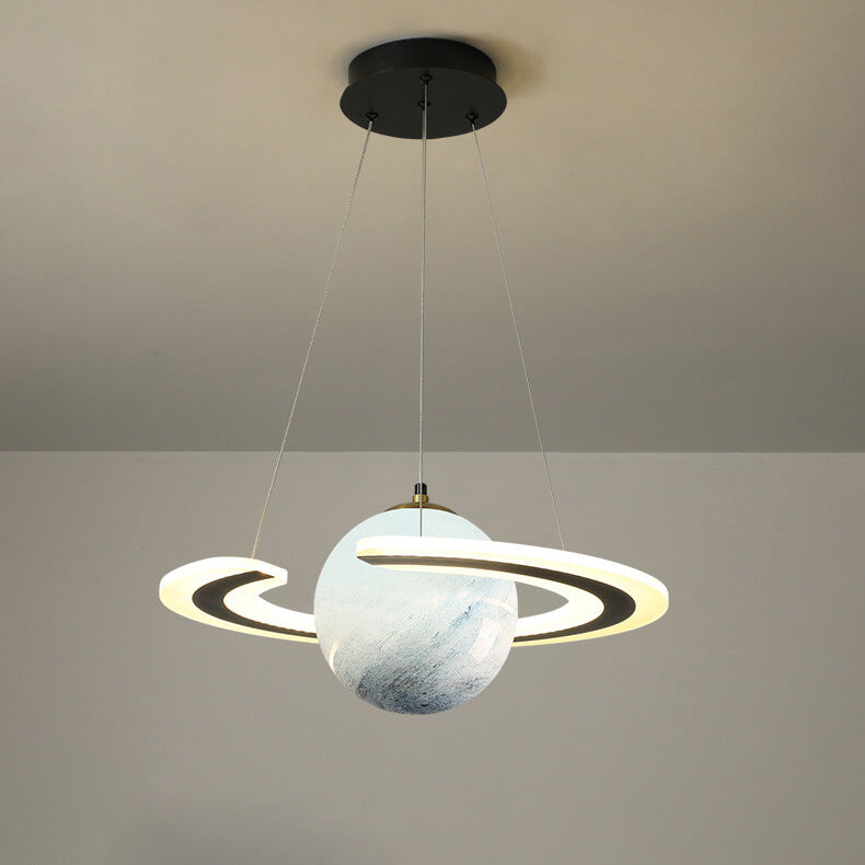 Modern Creative Space Planet Circle Kids LED Chandelier