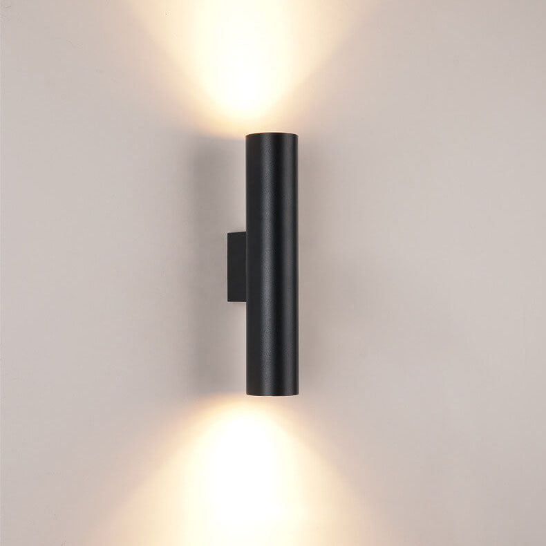 Modern Minimalist Round Aluminum Cylindrical 2-Light Wall Sconce Lamp For Bedroom
