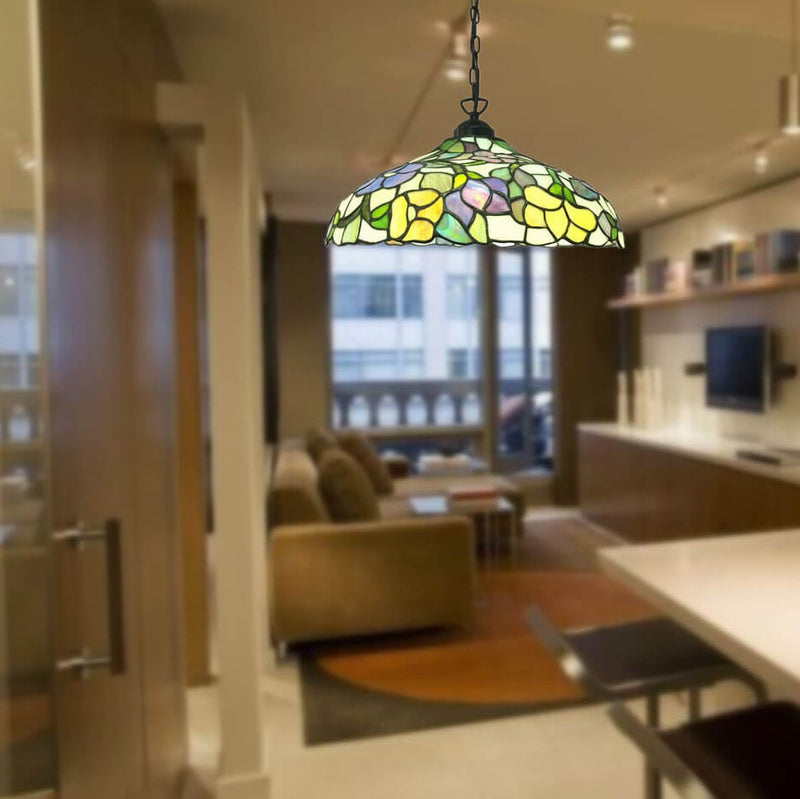 Tiffany Vintage Glass Shade 1-Light Pendant Light