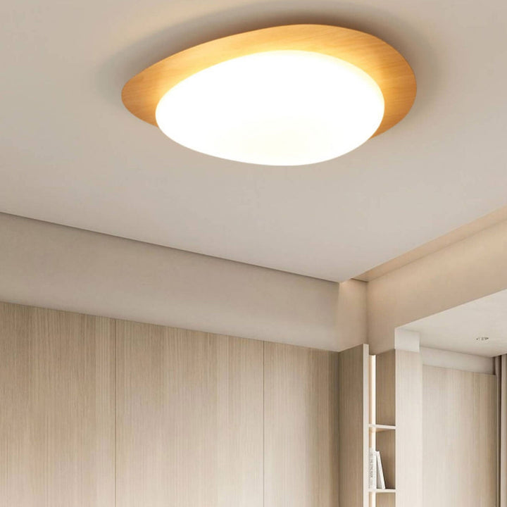 Nordic Eisen Holzmaserung Kiesel LED Deckenleuchte mit bündigem Abschluss 