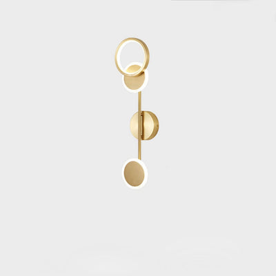Modern Light Luxury Full Brass Circle Combination LED Wall Sconce Lamp