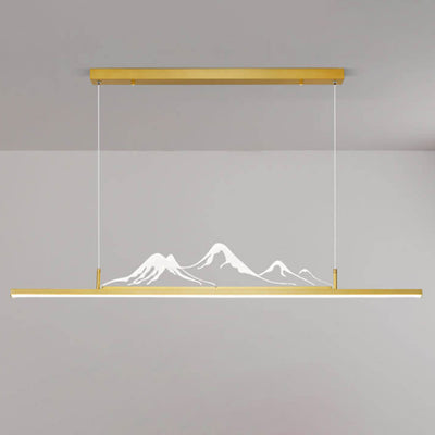 Chinese Style Retro Long Strip Mountain Peak Design Decorative LED Chandelier